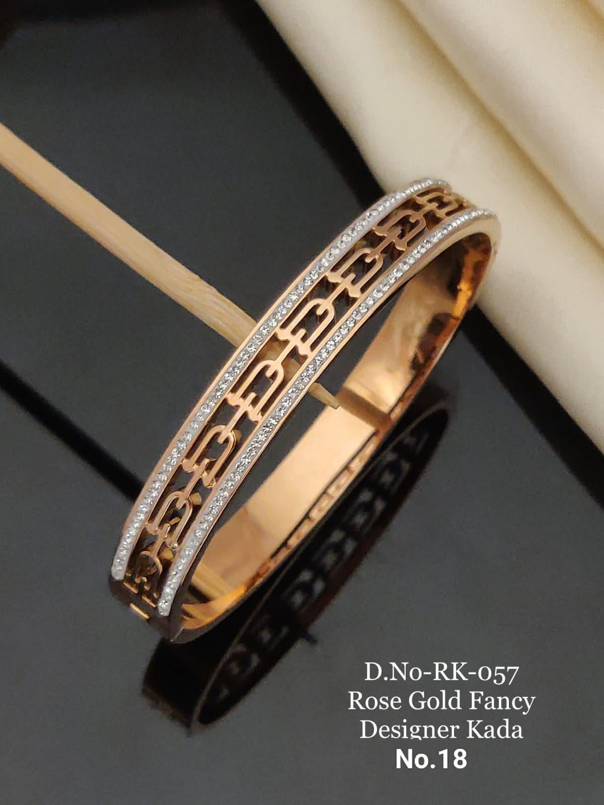 Rose Gold Free Size Steel Designer Breslet Kada Catalog
